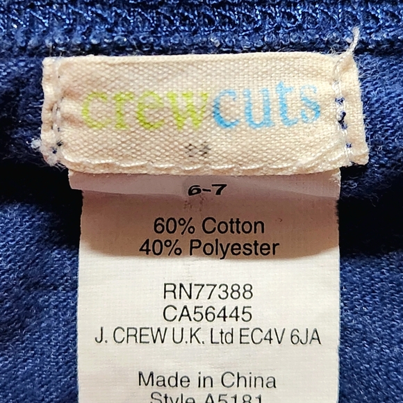 Crewcuts So Much to Sea T-shirt Size 6/7 Color navy with orange embroidery - Picture 4 of 4